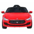 Dětská baterie Maserati Ghibli červená + dálkové ovládání + pomalý start + EVA + MP3 USB + LED
