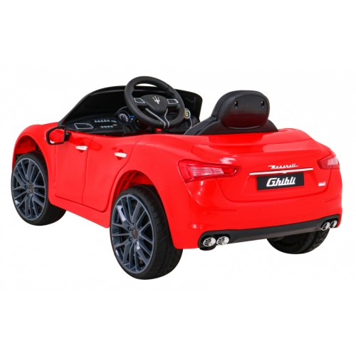 Dětská baterie Maserati Ghibli červená + dálkové ovládání + pomalý start + EVA + MP3 USB + LED