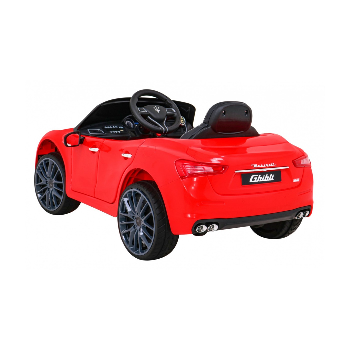 Dětská baterie Maserati Ghibli červená + dálkové ovládání + pomalý start + EVA + MP3 USB + LED