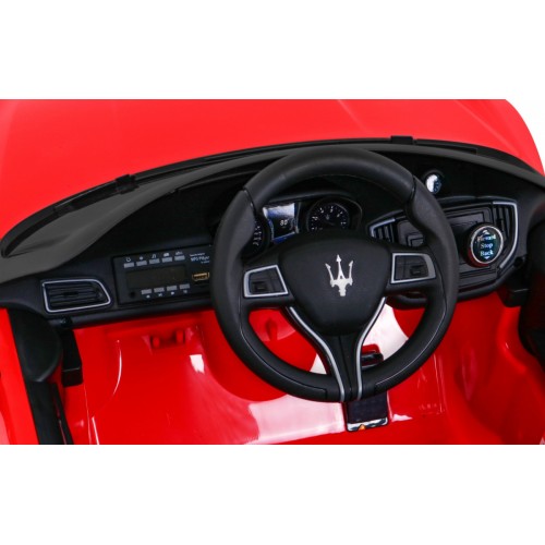 Dětská baterie Maserati Ghibli červená + dálkové ovládání + pomalý start + EVA + MP3 USB + LED