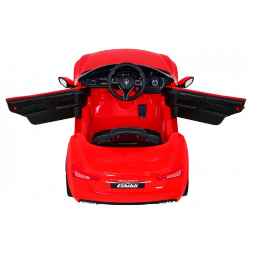 Dětská baterie Maserati Ghibli červená + dálkové ovládání + pomalý start + EVA + MP3 USB + LED