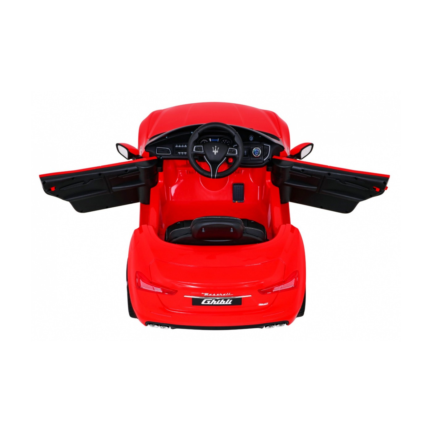 Dětská baterie Maserati Ghibli červená + dálkové ovládání + pomalý start + EVA + MP3 USB + LED