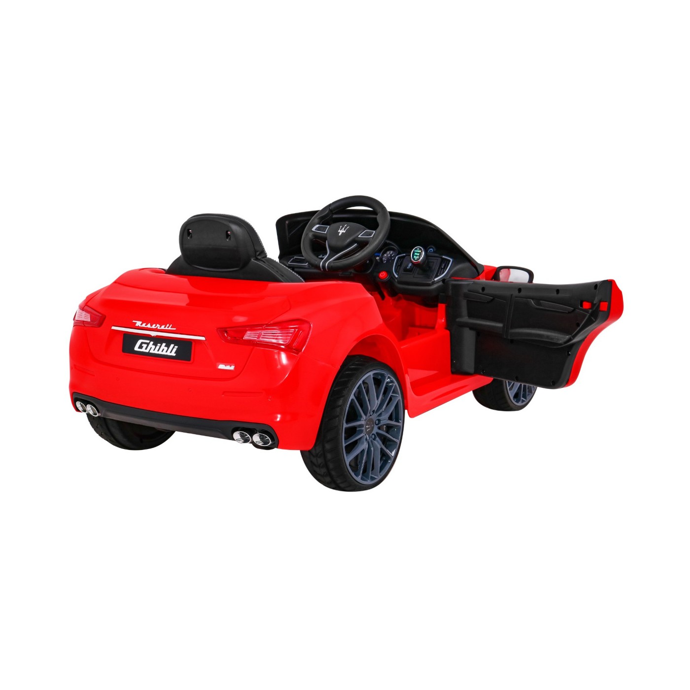 Dětská baterie Maserati Ghibli červená + dálkové ovládání + pomalý start + EVA + MP3 USB + LED