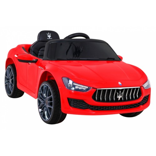 Dětská baterie Maserati Ghibli červená + dálkové ovládání + pomalý start + EVA + MP3 USB + LED