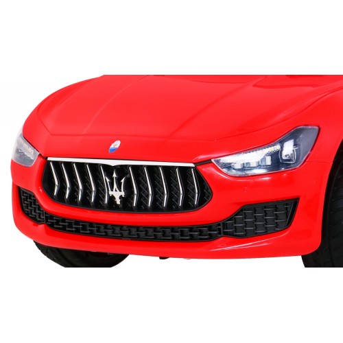 Dětská baterie Maserati Ghibli červená + dálkové ovládání + pomalý start + EVA + MP3 USB + LED