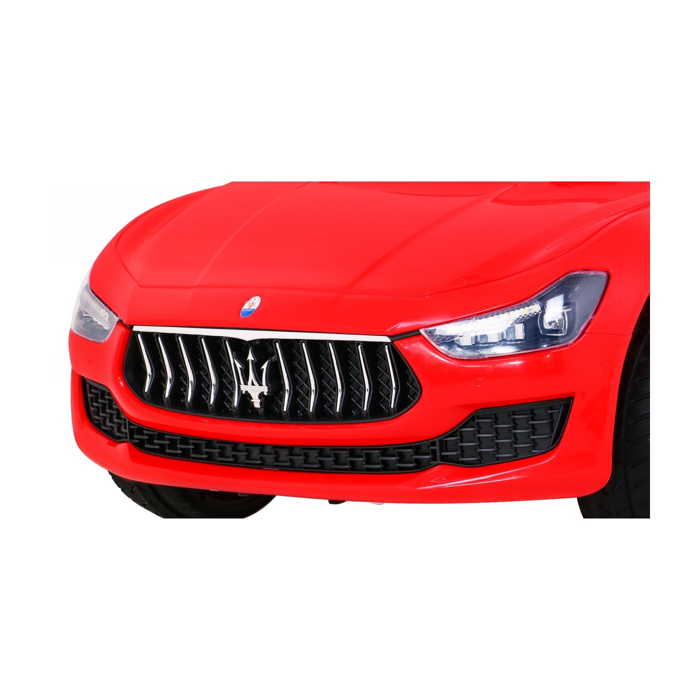 Dětská baterie Maserati Ghibli červená + dálkové ovládání + pomalý start + EVA + MP3 USB + LED