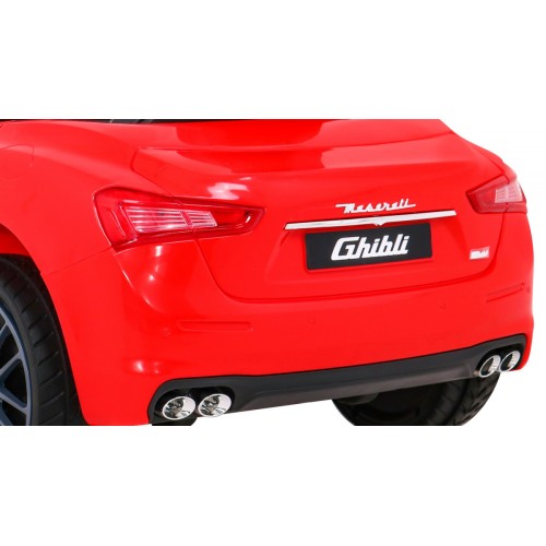 Dětská baterie Maserati Ghibli červená + dálkové ovládání + pomalý start + EVA + MP3 USB + LED