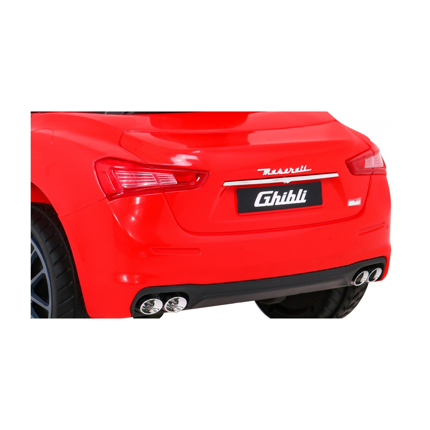 Dětská baterie Maserati Ghibli červená + dálkové ovládání + pomalý start + EVA + MP3 USB + LED