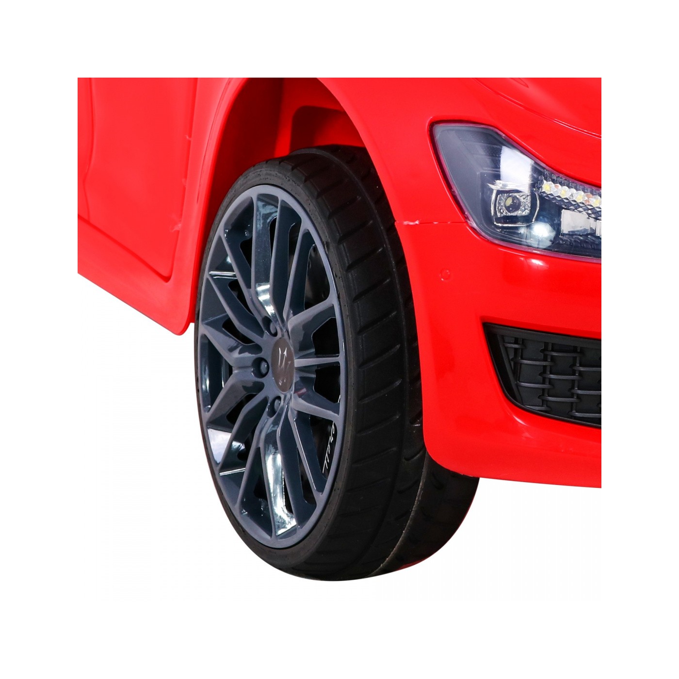Dětská baterie Maserati Ghibli červená + dálkové ovládání + pomalý start + EVA + MP3 USB + LED