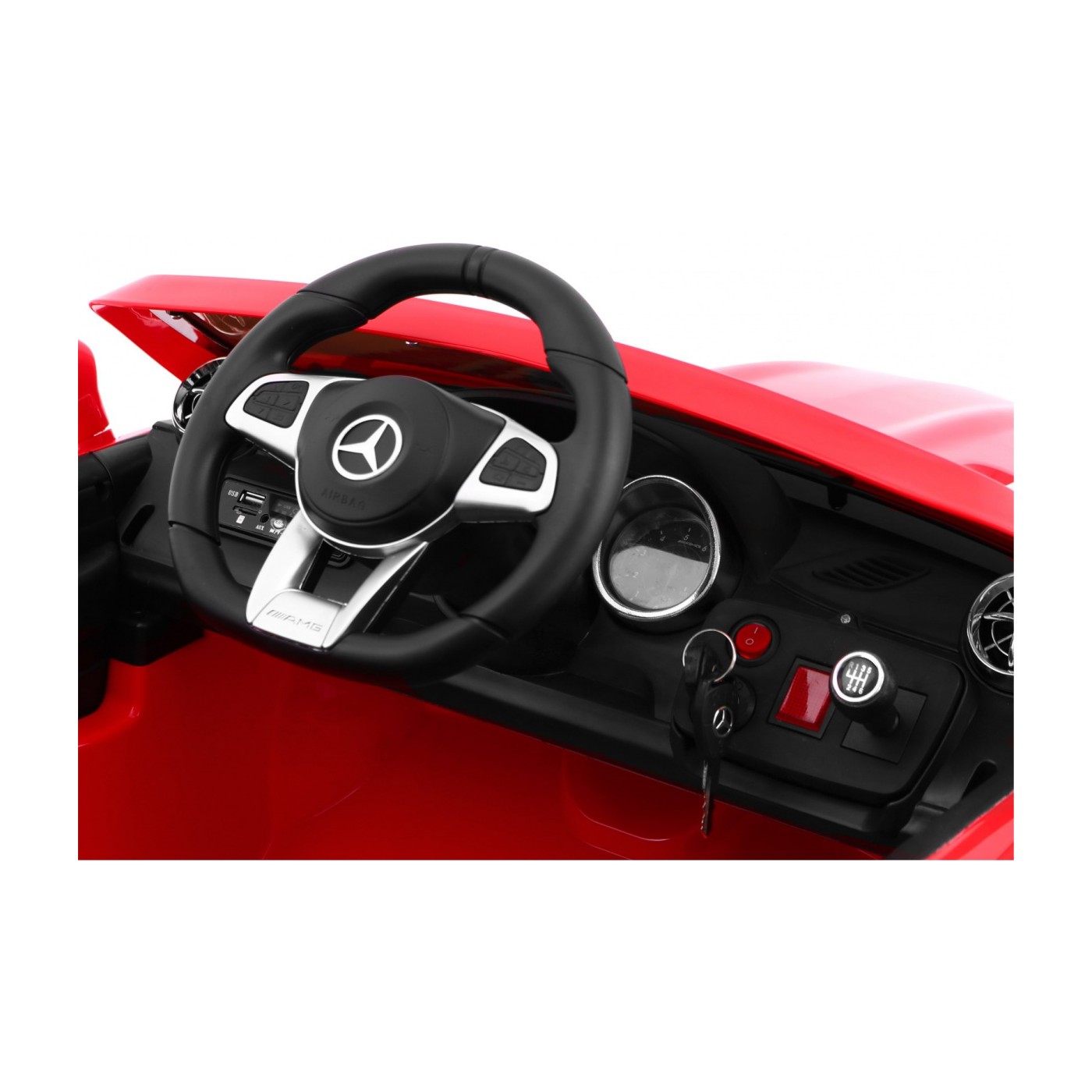 Mercedes AMG SL65 Dětské červené dálkové nastavení sedadla v kufru MP3 LED pomalý start
