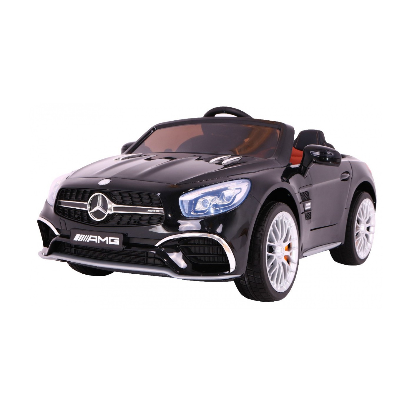 Mercedes AMG SL65 dětská barva černá dálkové nastavení sedadla kufru MP3 LED pomalý start