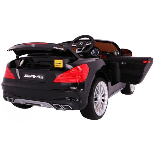 Mercedes AMG SL65 dětská barva černá dálkové nastavení sedadla kufru MP3 LED pomalý start
