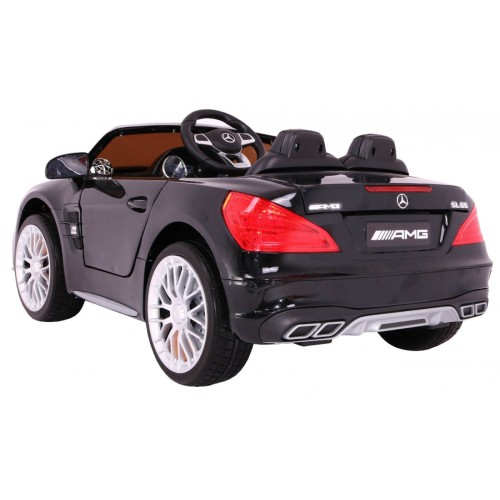 Mercedes AMG SL65 dětská barva černá dálkové nastavení sedadla kufru MP3 LED pomalý start