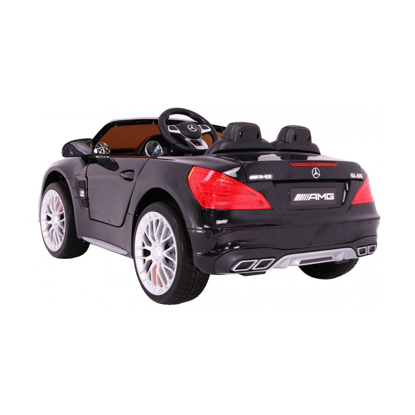 Mercedes AMG SL65 dětská barva černá dálkové nastavení sedadla kufru MP3 LED pomalý start