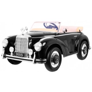 Mercedes Benz 300S Retro dětský lak černý + dálkové ovládání + EVA + pomalý start + LED MP3