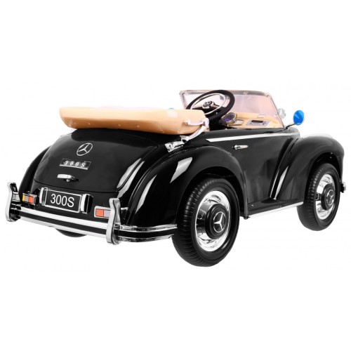 Mercedes Benz 300S Retro dětský lak černý + dálkové ovládání + EVA + pomalý start + LED MP3