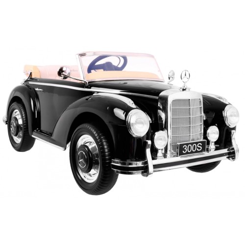 Mercedes Benz 300S Retro dětský lak černý + dálkové ovládání + EVA + pomalý start + LED MP3