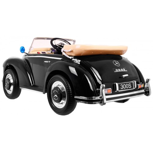 Mercedes Benz 300S Retro dětský lak černý + dálkové ovládání + EVA + pomalý start + LED MP3