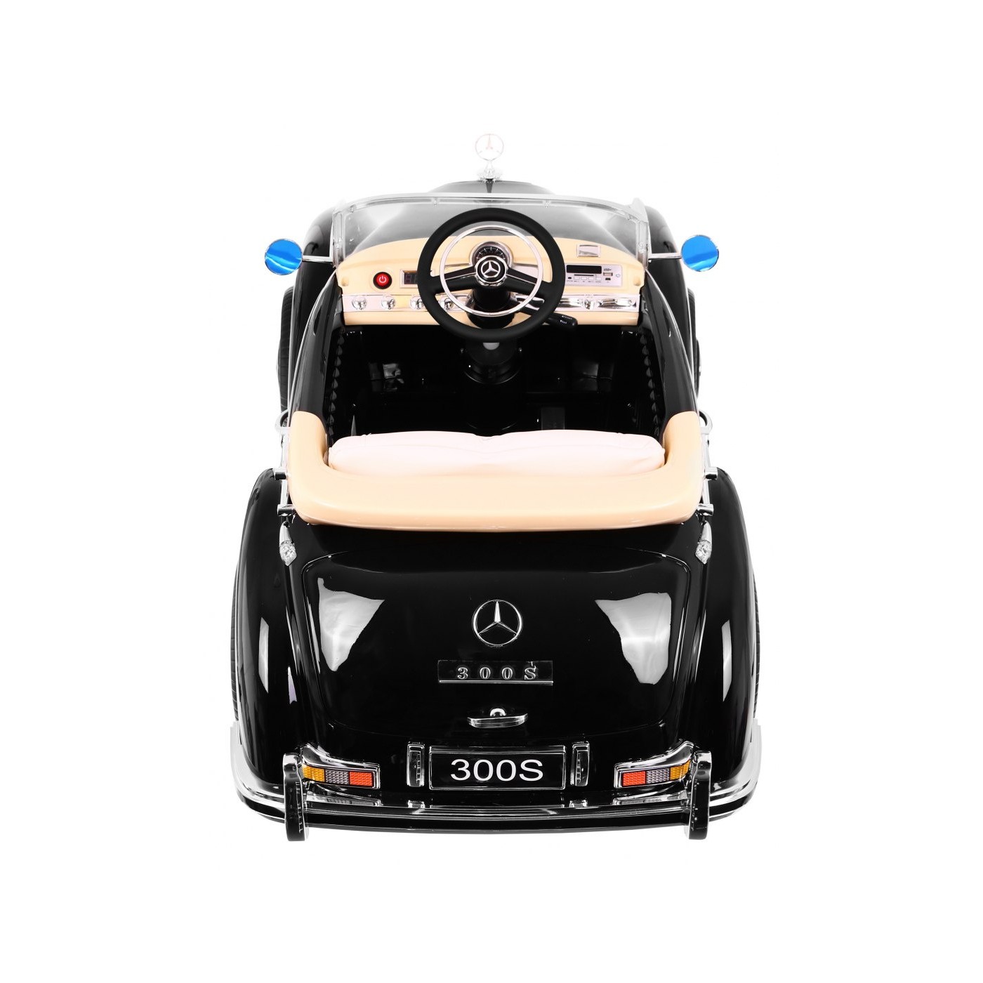 Mercedes Benz 300S Retro dětský lak černý + dálkové ovládání + EVA + pomalý start + LED MP3