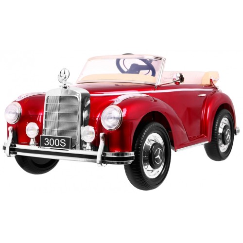 Mercedes Benz 300S Retro dětský lak červený + dálkové ovládání + EVA + pomalý start + LED MP3