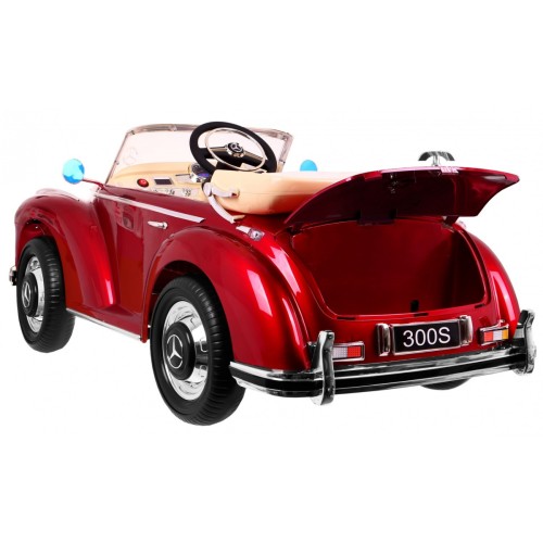 Mercedes Benz 300S Retro dětský lak červený + dálkové ovládání + EVA + pomalý start + LED MP3