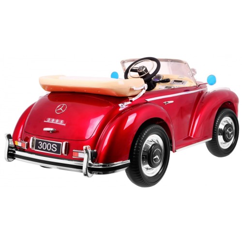 Mercedes Benz 300S Retro dětský lak červený + dálkové ovládání + EVA + pomalý start + LED MP3