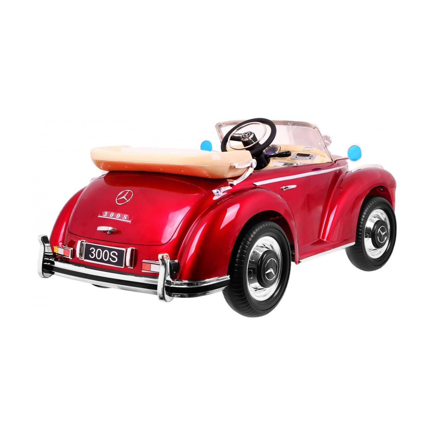 Mercedes Benz 300S Retro dětský lak červený + dálkové ovládání + EVA + pomalý start + LED MP3