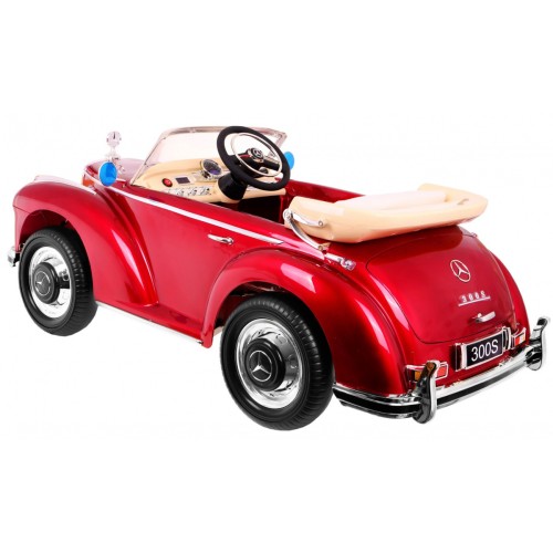 Mercedes Benz 300S Retro dětský lak červený + dálkové ovládání + EVA + pomalý start + LED MP3
