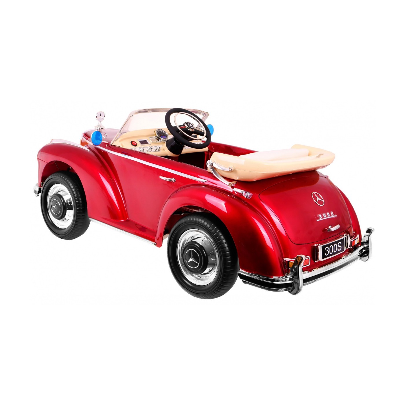 Mercedes Benz 300S Retro dětský lak červený + dálkové ovládání + EVA + pomalý start + LED MP3