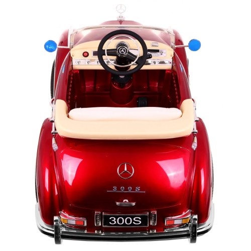 Mercedes Benz 300S Retro dětský lak červený + dálkové ovládání + EVA + pomalý start + LED MP3