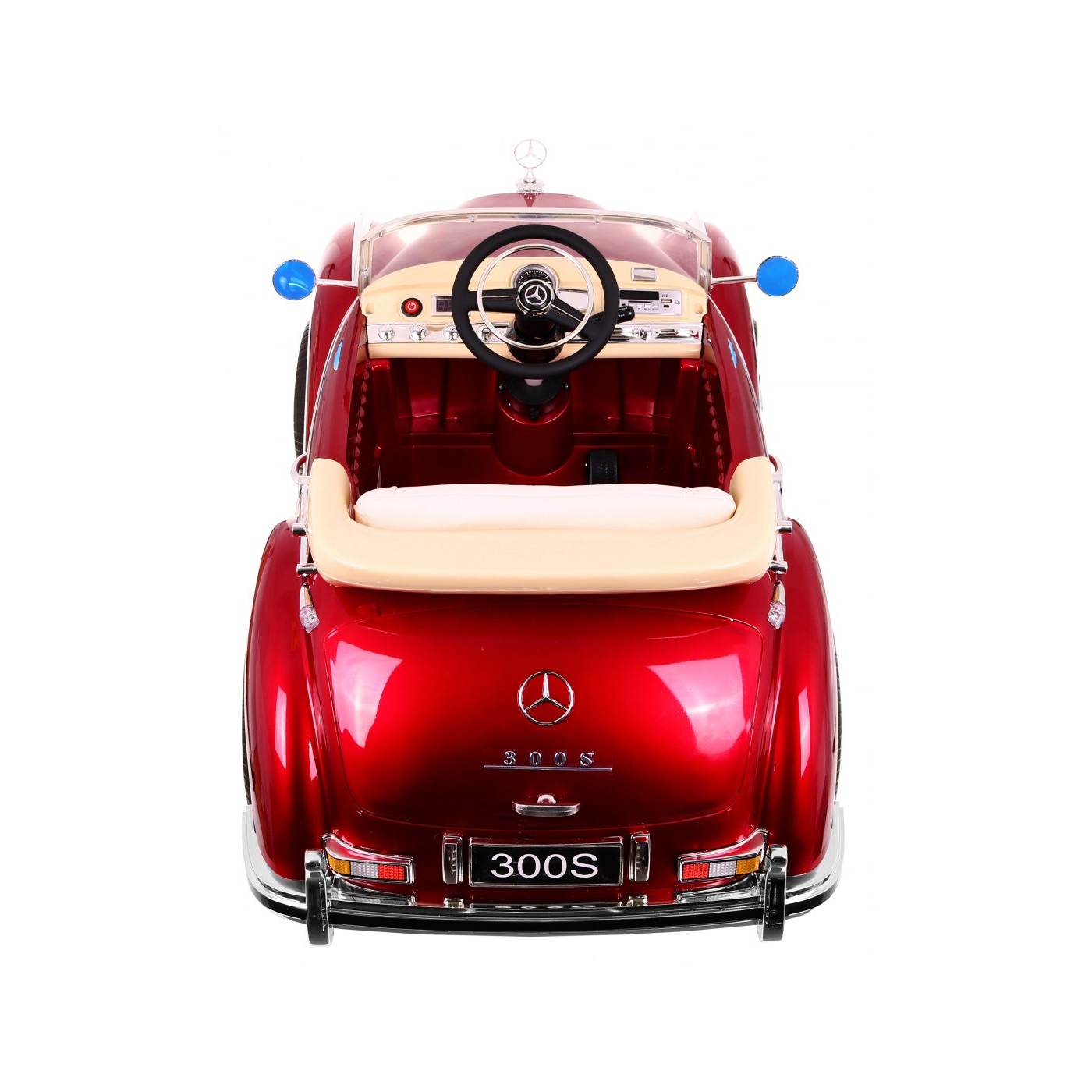 Mercedes Benz 300S Retro dětský lak červený + dálkové ovládání + EVA + pomalý start + LED MP3