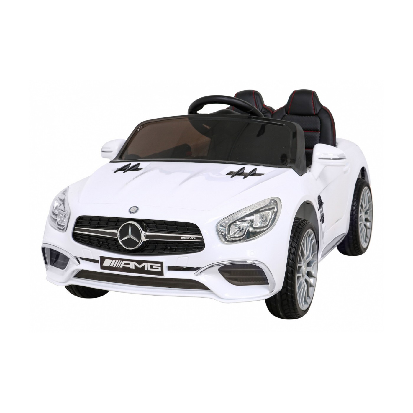 Mercedes Benz AMG SL65 S elektrická dětská bílá dálková LED audio eko kůže EVA pomalý start
