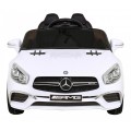 Mercedes Benz AMG SL65 S elektrická dětská bílá dálková LED audio eko kůže EVA pomalý start