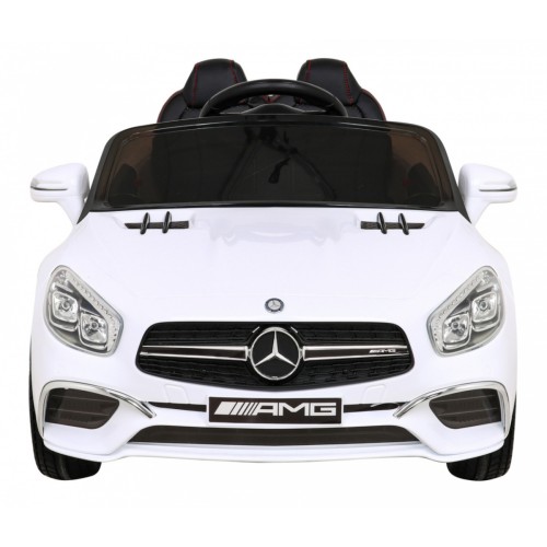 Mercedes Benz AMG SL65 S elektrická dětská bílá dálková LED audio eko kůže EVA pomalý start