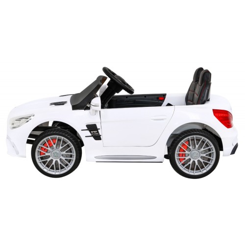 Mercedes Benz AMG SL65 S elektrická dětská bílá dálková LED audio eko kůže EVA pomalý start