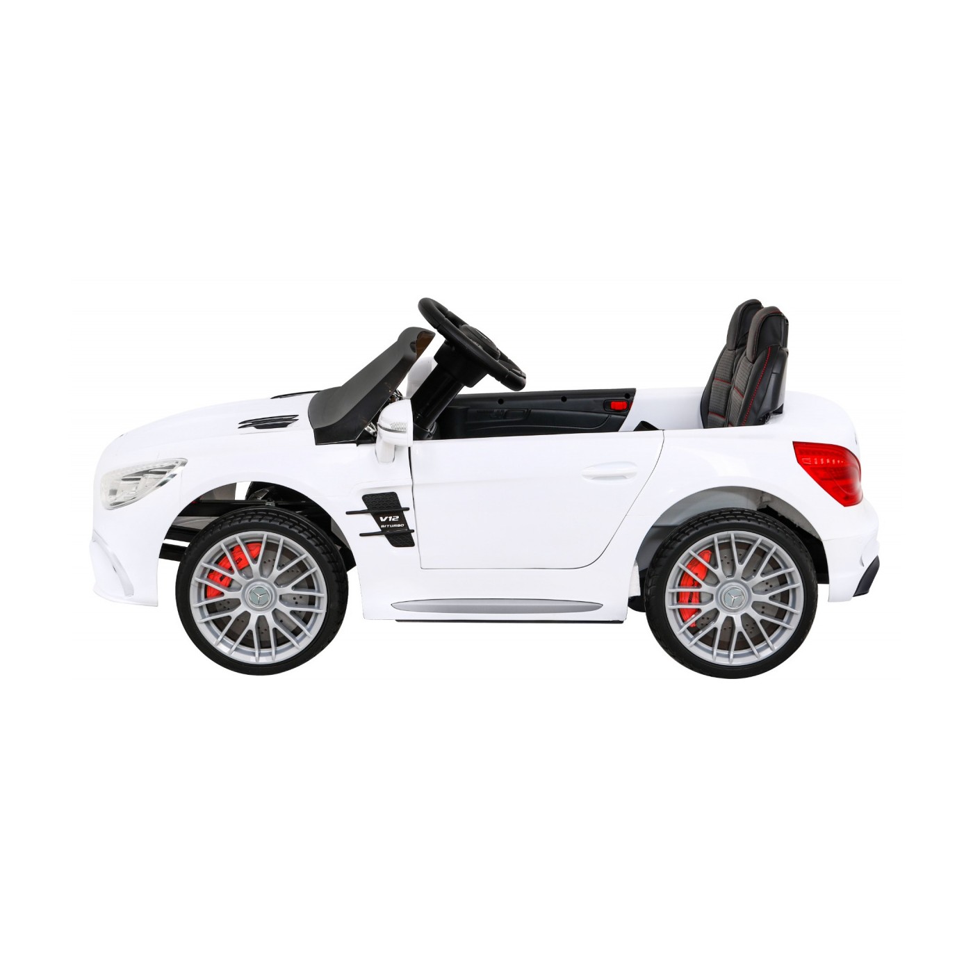 Mercedes Benz AMG SL65 S elektrická dětská bílá dálková LED audio eko kůže EVA pomalý start