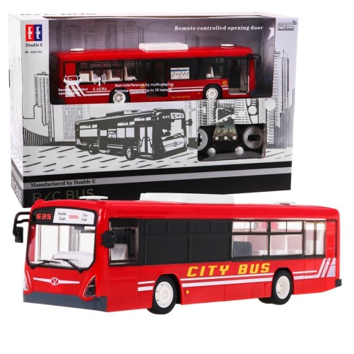 Dětský městský autobus 6+ dálkové ovládání červená 1:20 pohyblivé prvky + Zvuky Světla