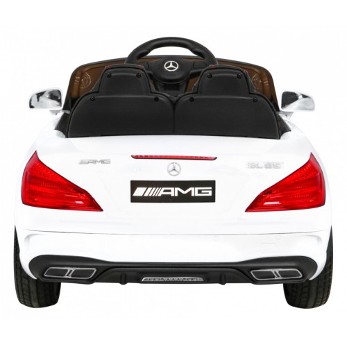 Mercedes Benz AMG SL65 S elektrická dětská bílá dálková LED audio eko kůže EVA pomalý start