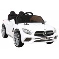 Mercedes Benz AMG SL65 S elektrická dětská bílá dálková LED audio eko kůže EVA pomalý start