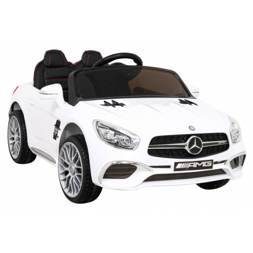 Mercedes Benz AMG SL65 S elektrická dětská bílá dálková LED audio eko kůže EVA pomalý start