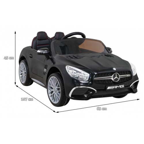 Mercedes Benz AMG SL65 S elektrická dětská černá dálková LED audio eko kůže EVA pomalý start