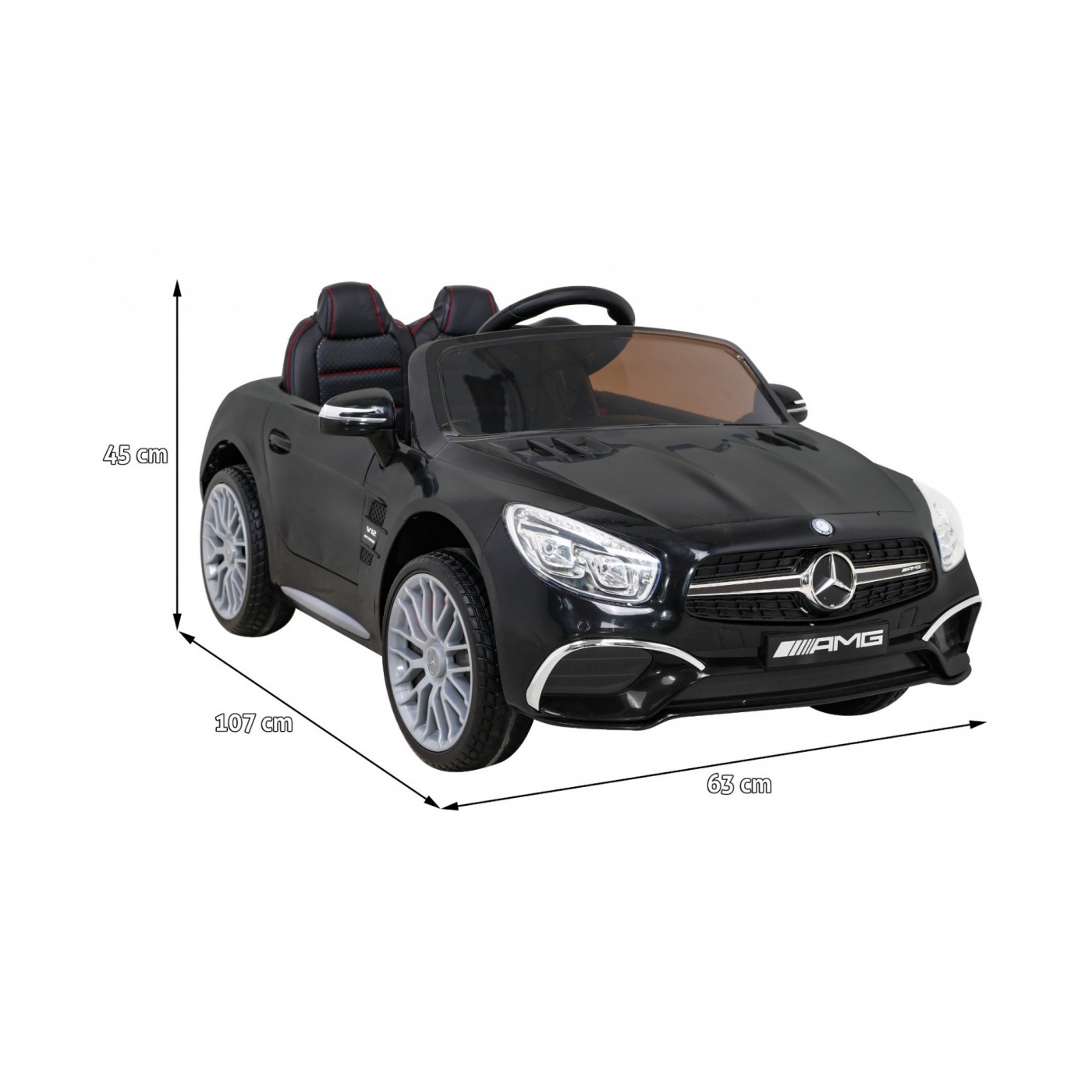 Mercedes Benz AMG SL65 S elektrická dětská černá dálková LED audio eko kůže EVA pomalý start