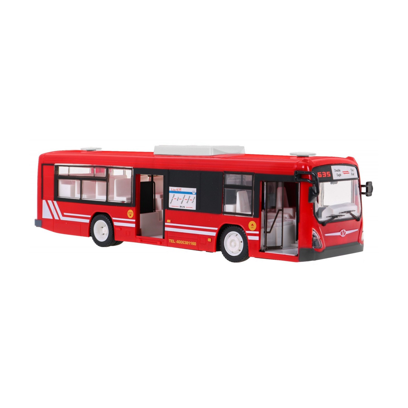 Dětský městský autobus 6+ dálkové ovládání červená 1:20 pohyblivé prvky + Zvuky Světla