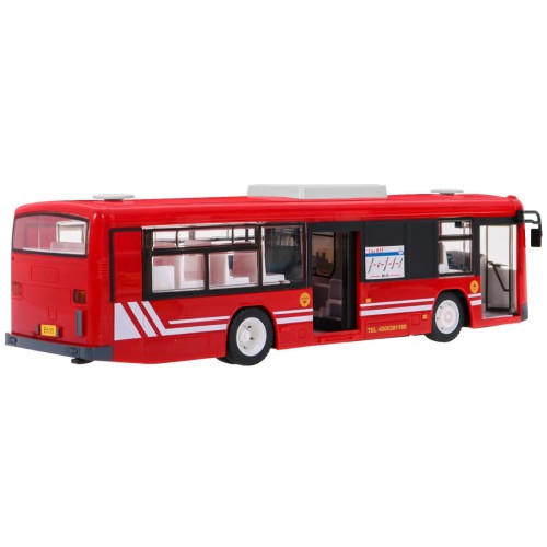 Dětský městský autobus 6+ dálkové ovládání červená 1:20 pohyblivé prvky + Zvuky Světla