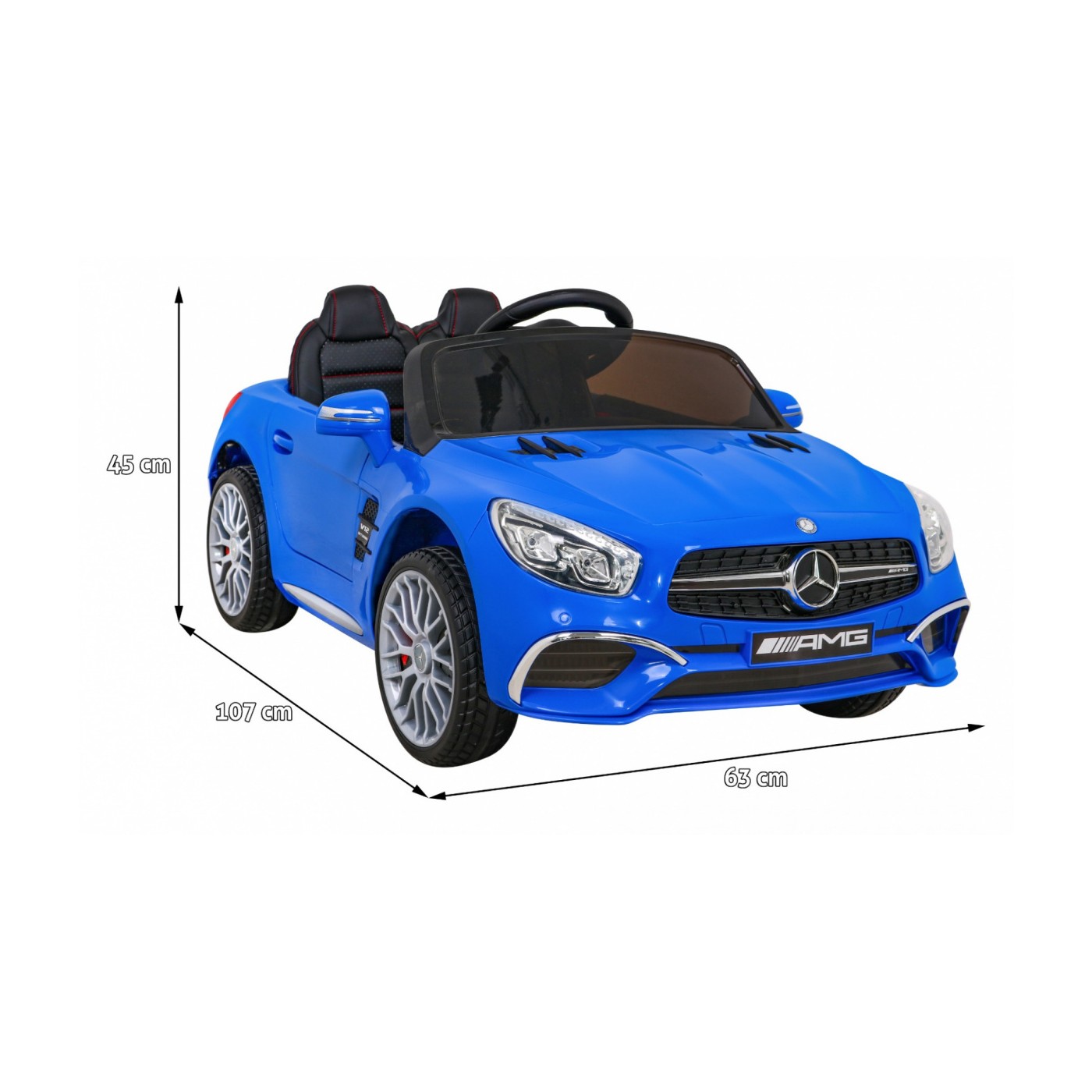 Mercedes Benz AMG SL65 S elektrický dětský modrý dálkový audio LED Eco kůže EVA pomalý start