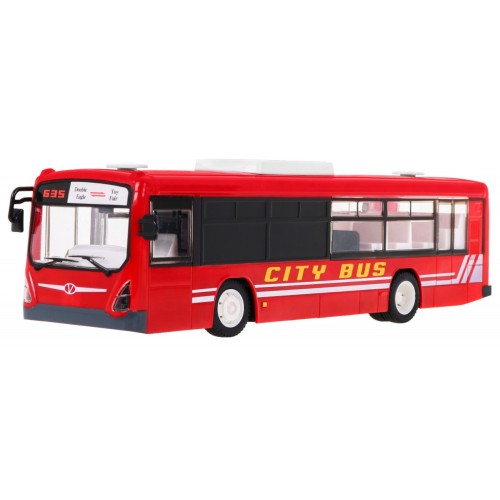 Dětský městský autobus 6+ dálkové ovládání červená 1:20 pohyblivé prvky + Zvuky Světla