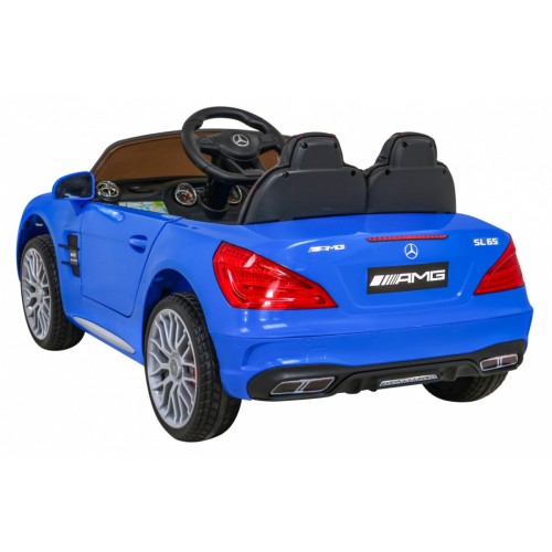 Mercedes Benz AMG SL65 S elektrický dětský modrý dálkový audio LED Eco kůže EVA pomalý start