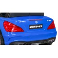 Mercedes Benz AMG SL65 S elektrický dětský modrý dálkový audio LED Eco kůže EVA pomalý start