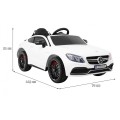 Mercedes Benz C63 AMG Kids bílá + dálkové ovládání + 5bodové pásy + EVA + kufr + MP3 LED