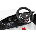 Mercedes Benz C63 AMG Kids bílá + dálkové ovládání + 5bodové pásy + EVA + kufr + MP3 LED